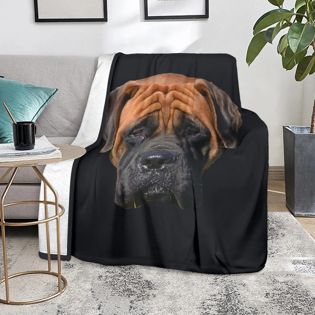 Premium Blanket English Mastiff Head