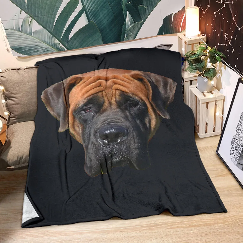 Premium Blanket English Mastiff Head