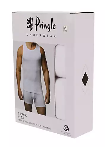 Pringle Men’s Pack of 2 White Vest | Kaleidoscope