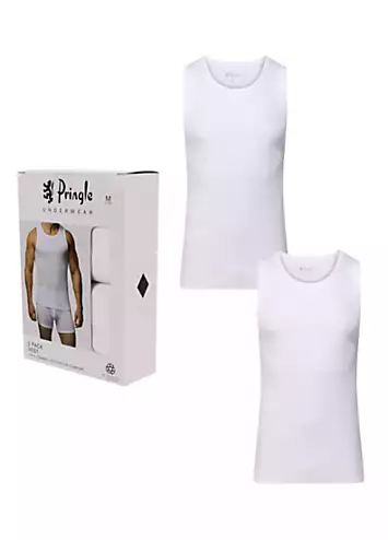 Pringle Men’s Pack of 2 White Vest | Kaleidoscope