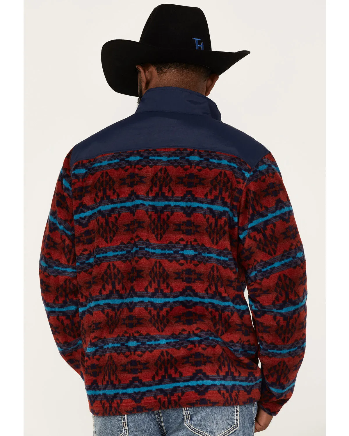 Product Name:  Ariat Men's Ocean Depths Southwestern Print Basis 2.0 1/4 Zip Front Fleece Pullover