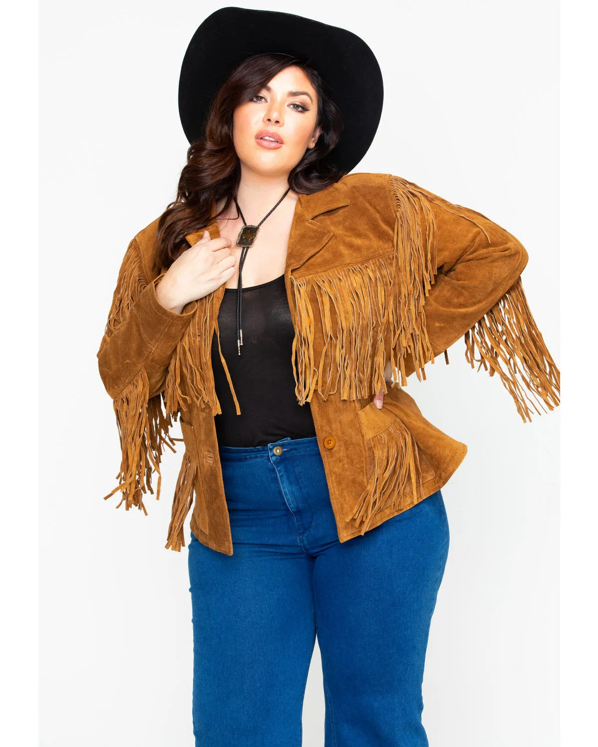 Product Name:  Liberty Wear Women's Suede Fringe Jacket - Plus