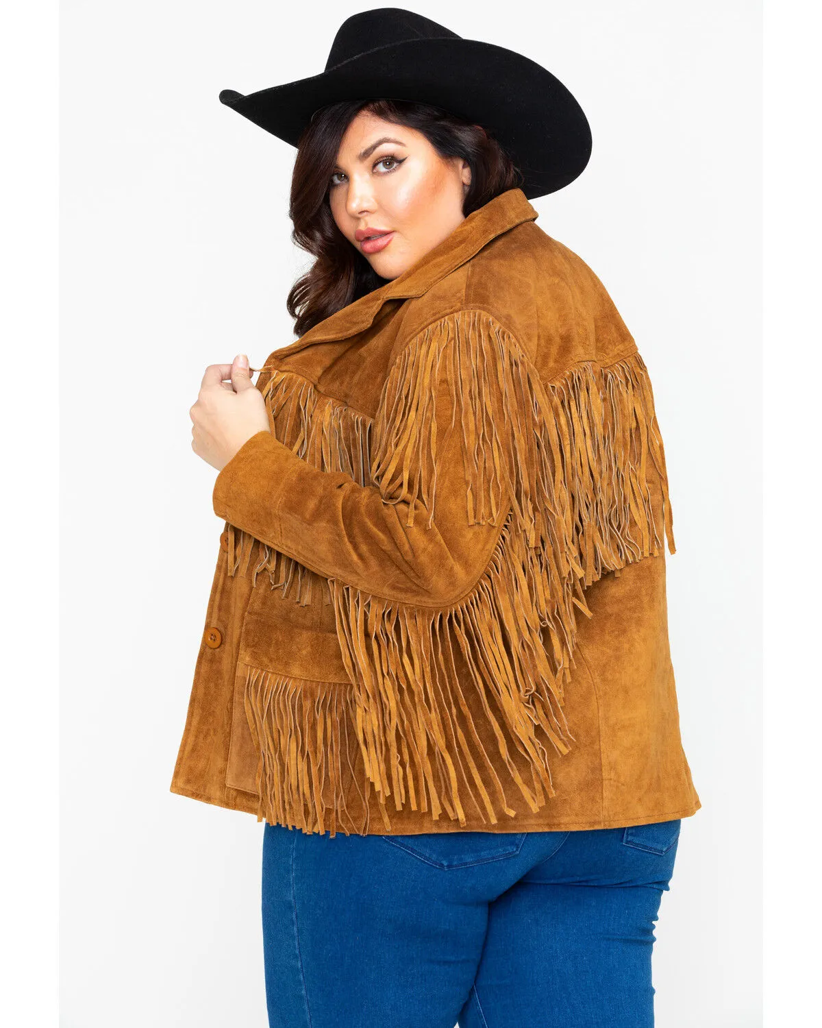 Product Name:  Liberty Wear Women's Suede Fringe Jacket - Plus