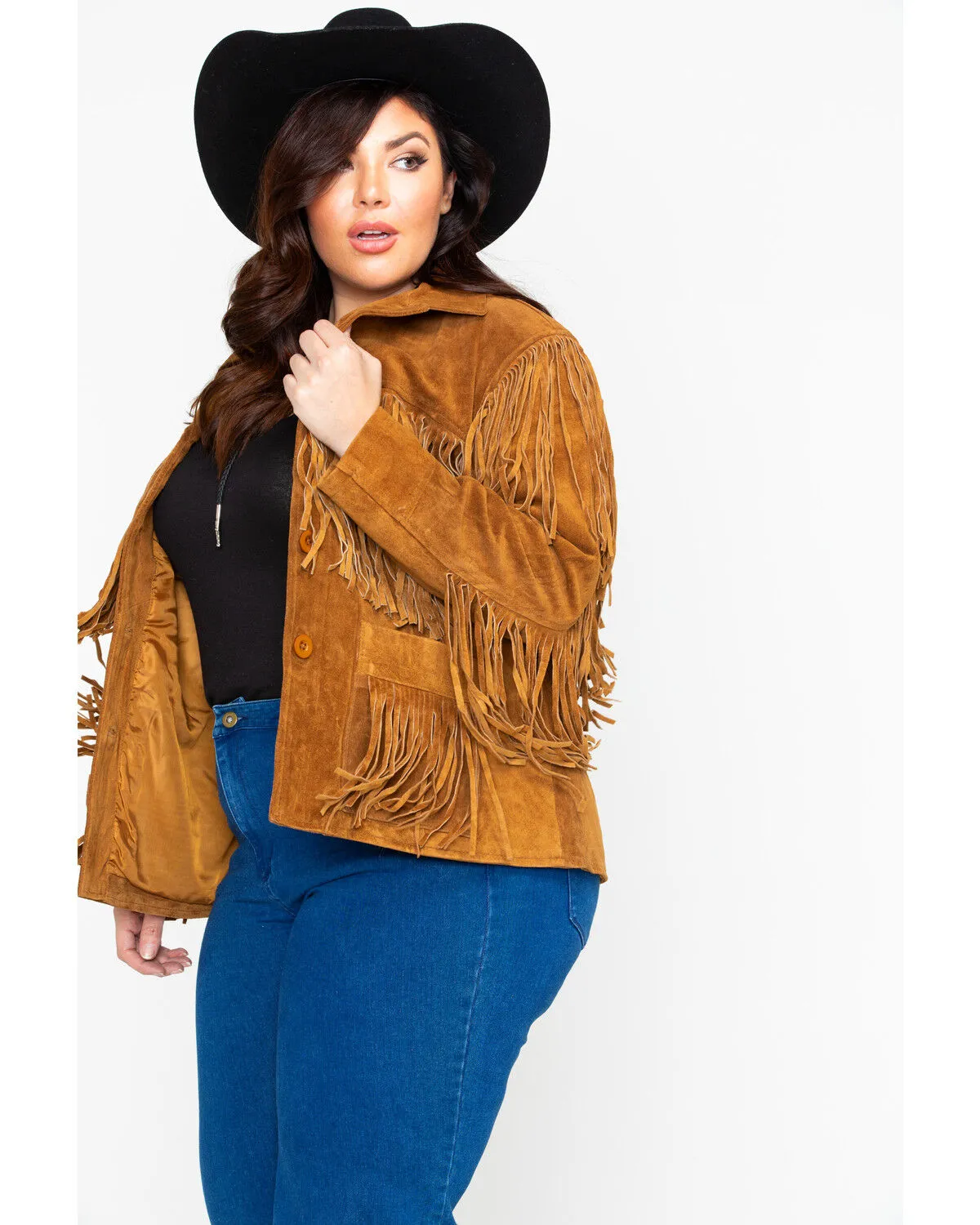 Product Name:  Liberty Wear Women's Suede Fringe Jacket - Plus