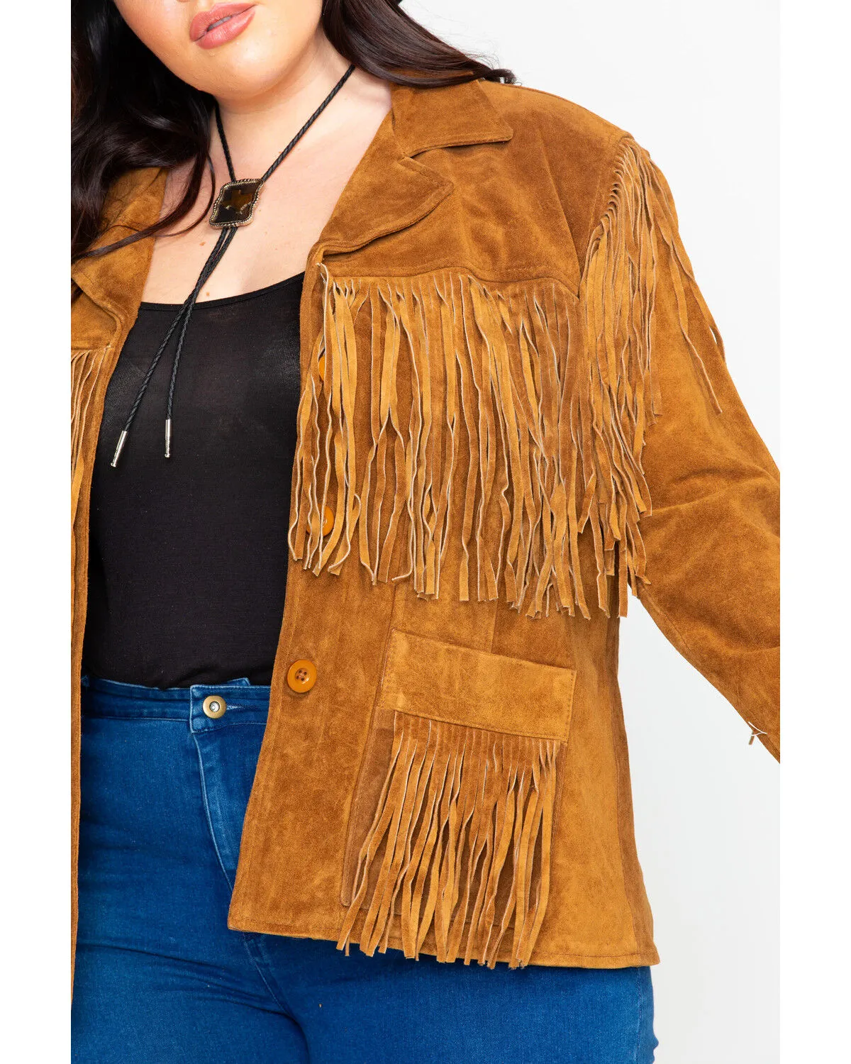 Product Name:  Liberty Wear Women's Suede Fringe Jacket - Plus