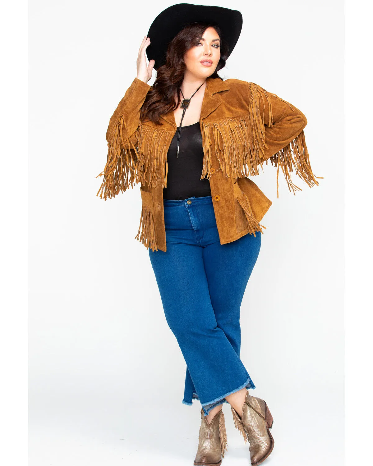 Product Name:  Liberty Wear Women's Suede Fringe Jacket - Plus