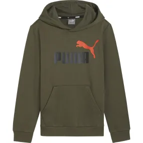 Puma - Essentials+ 2 Col Big Logo Fleece Hoodie Boys dark olive