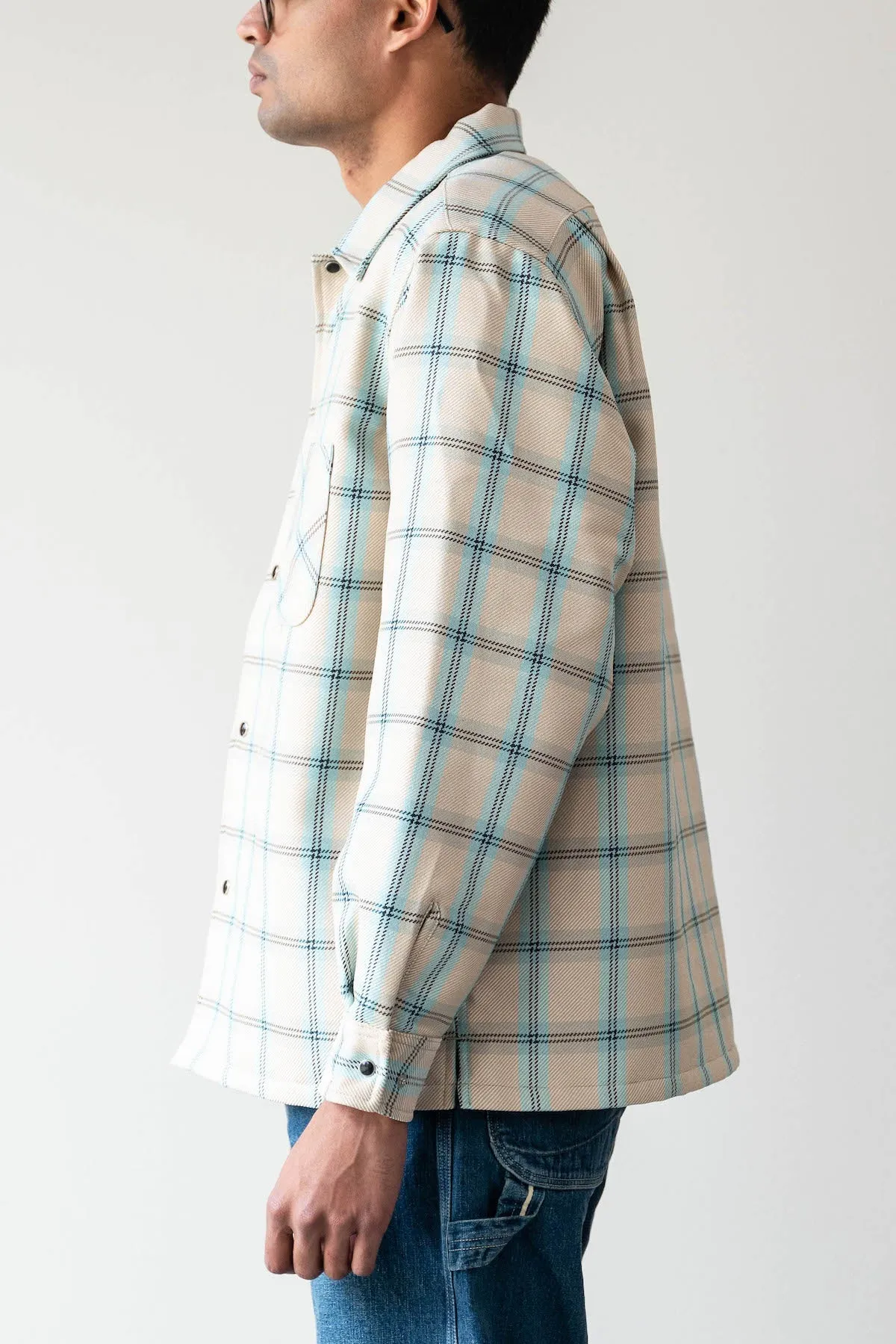 Quilt Open Collar Shirt Mechanic Ombre Check - Beige