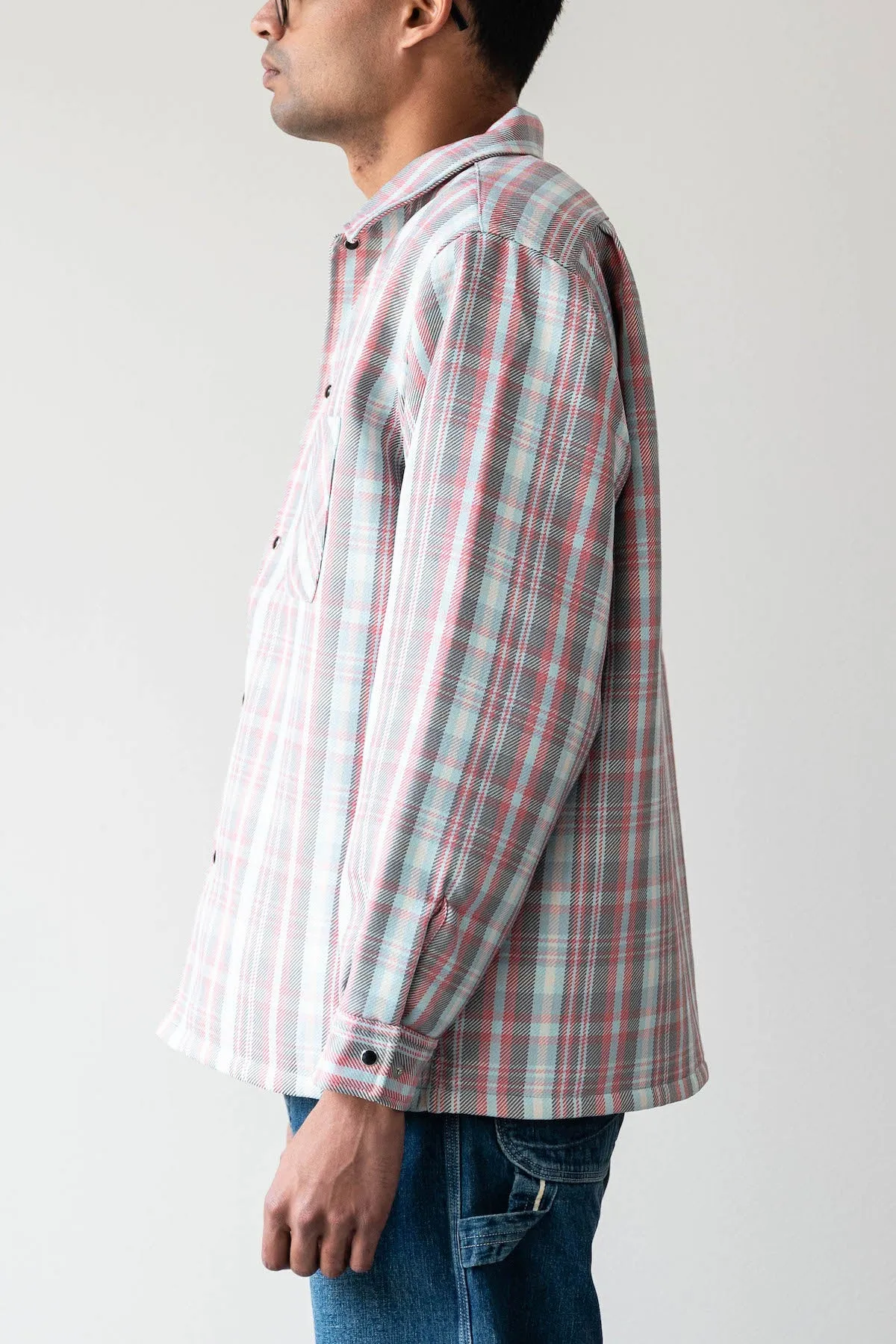 Quilt Open Collar Shirt Mechanic Ombre Check - Red