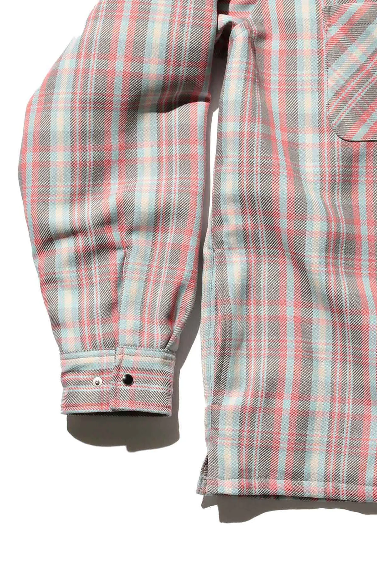 Quilt Open Collar Shirt Mechanic Ombre Check - Red