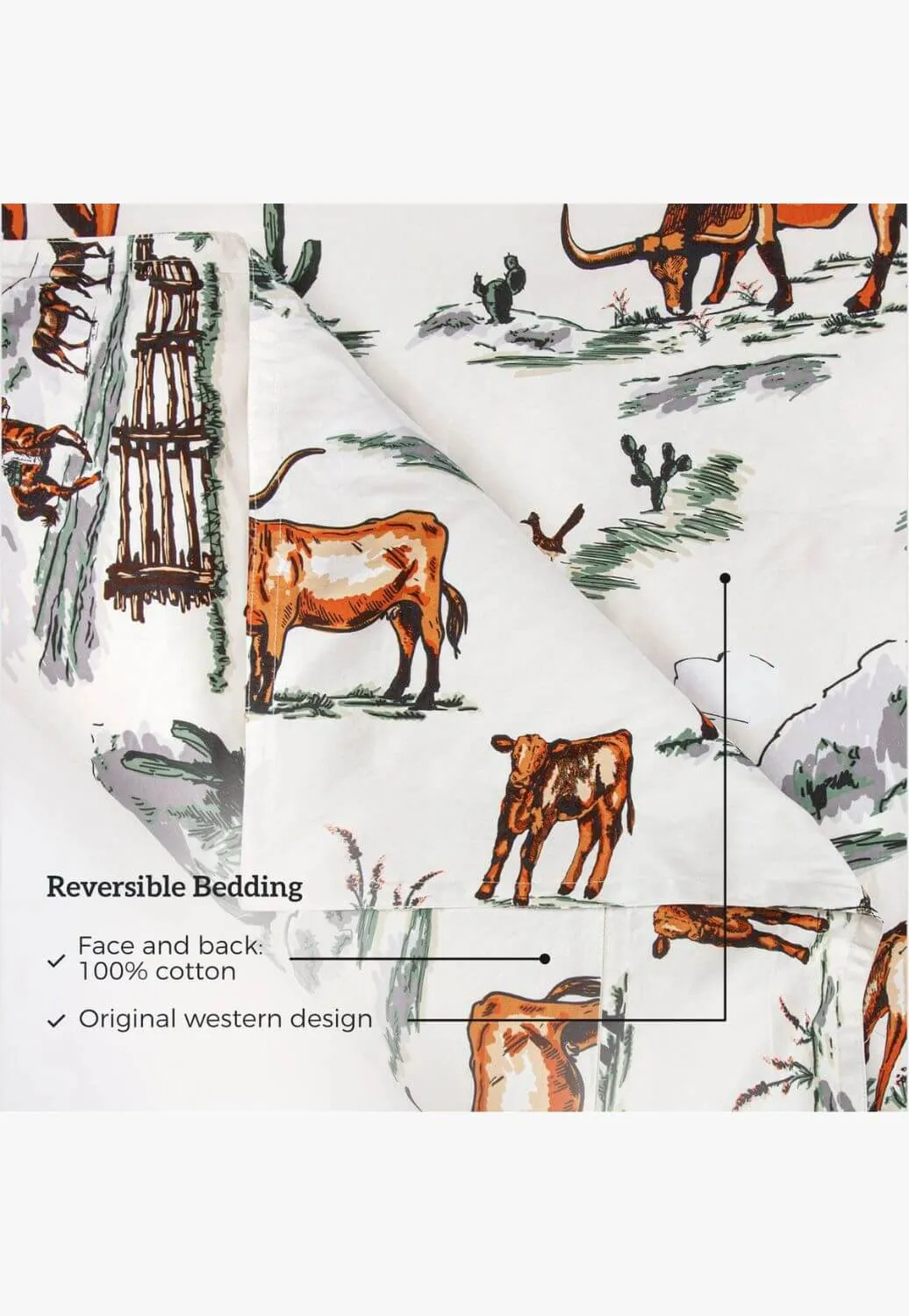 Ranch Life Reversible Quilt Cover Set - Single