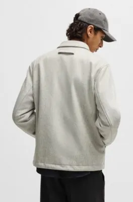 Regular-fit padded coach jacket in a wool blend