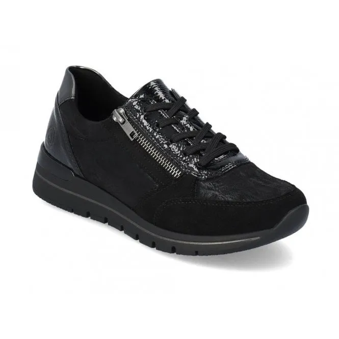 Remonte  Womens R6700-03 Black Zip-Up Trainers