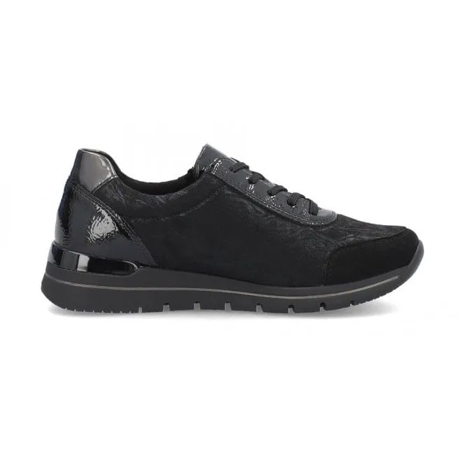 Remonte  Womens R6700-03 Black Zip-Up Trainers