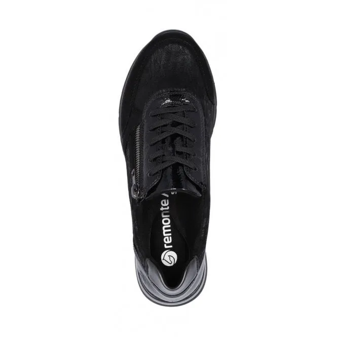 Remonte  Womens R6700-03 Black Zip-Up Trainers