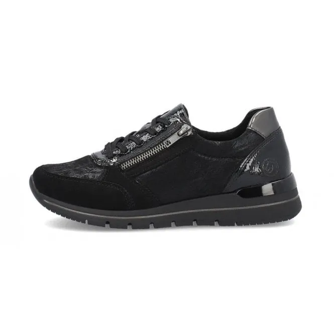 Remonte  Womens R6700-03 Black Zip-Up Trainers