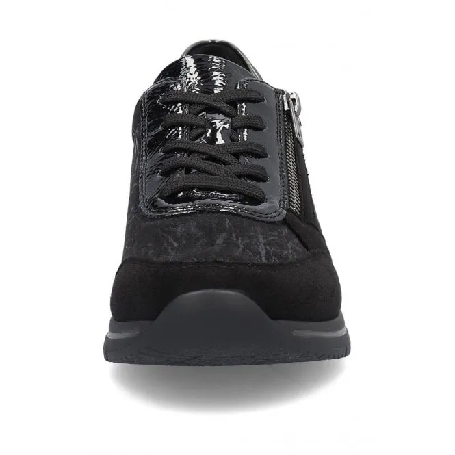 Remonte  Womens R6700-03 Black Zip-Up Trainers