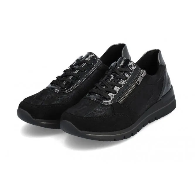 Remonte  Womens R6700-03 Black Zip-Up Trainers