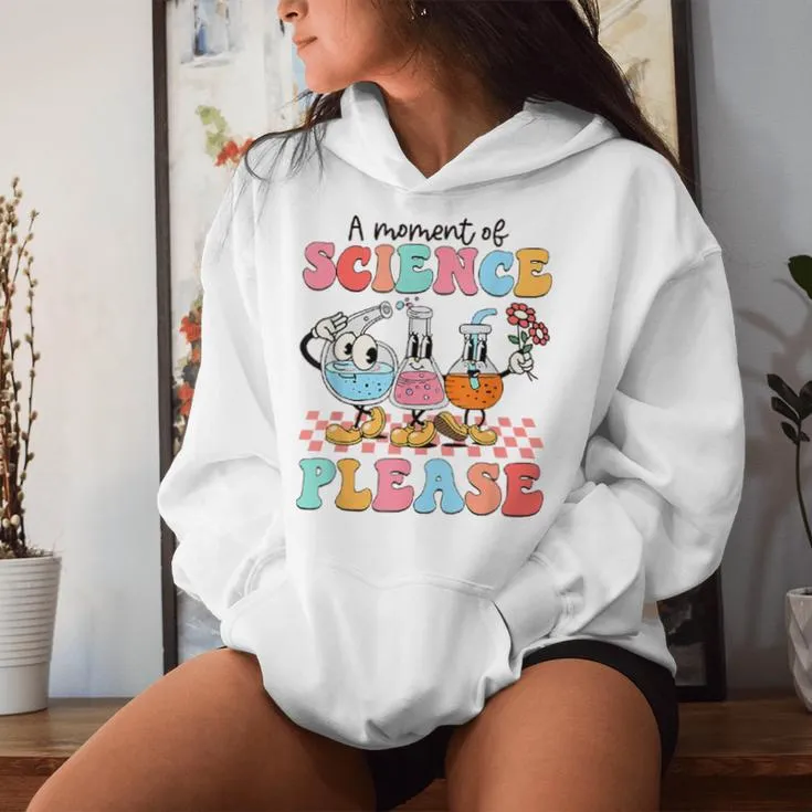 Retro A Moment Of Science Please Teacher 100 Days Of School Women Hoodie