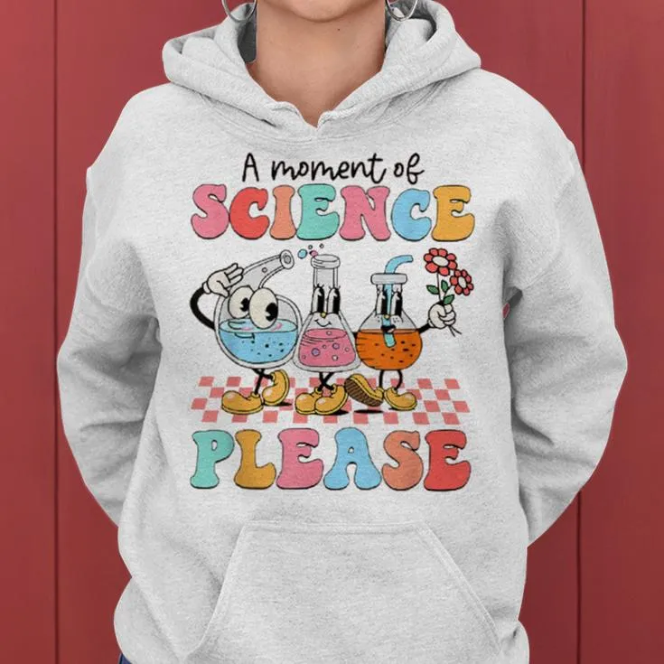 Retro A Moment Of Science Please Teacher 100 Days Of School Women Hoodie