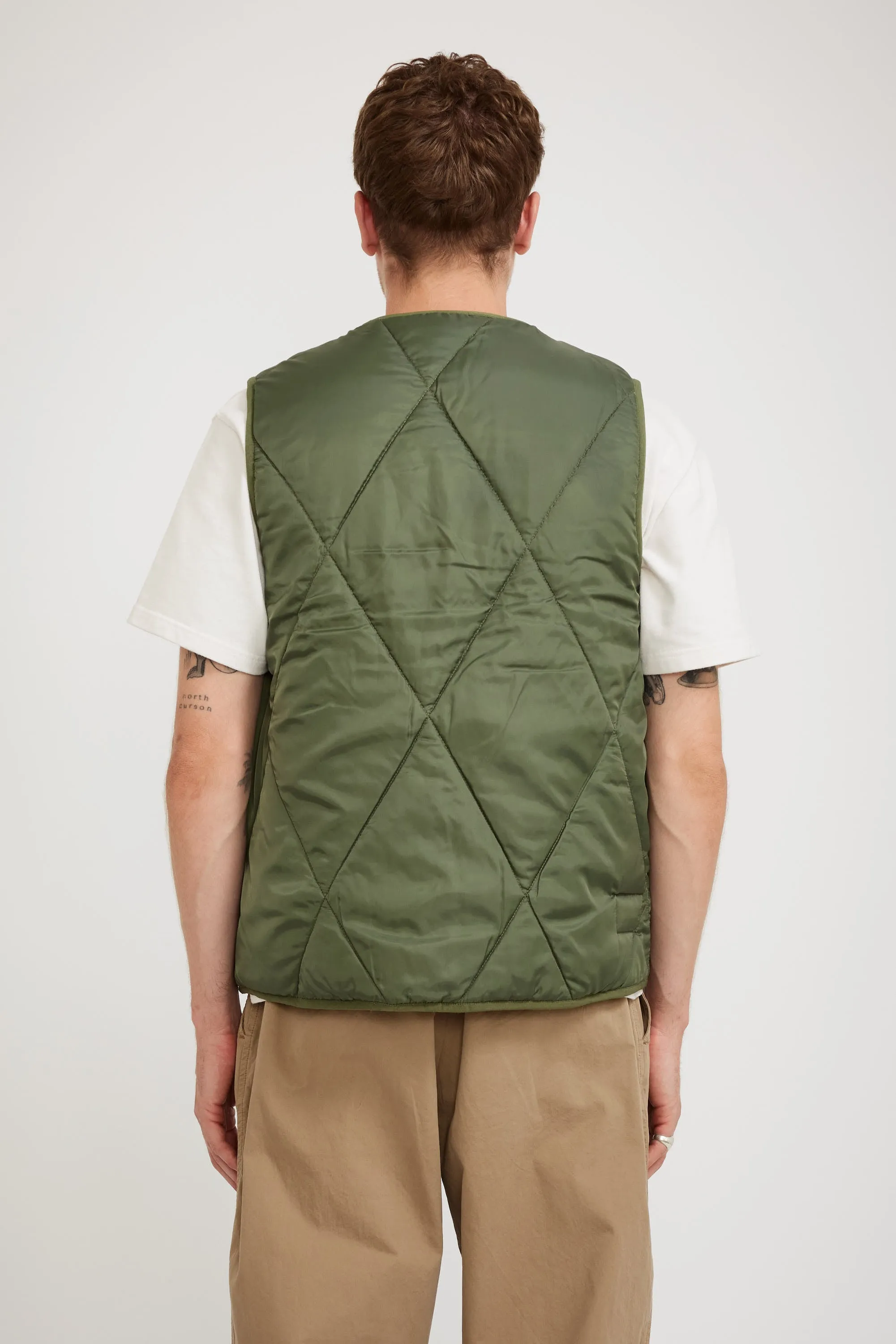 Reversible Diamond Quilt Military Liner Olive/Sand