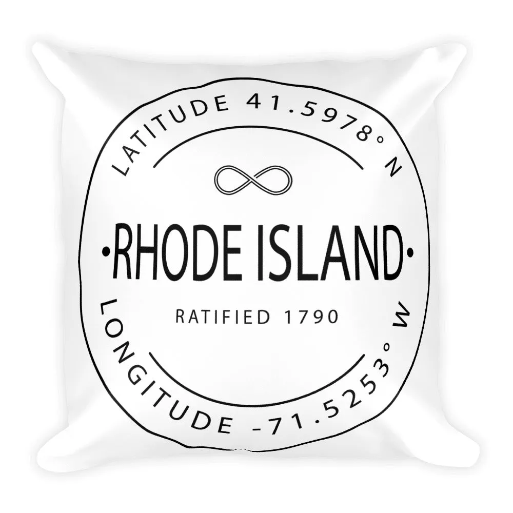 Rhode Island - Throw Pillow - Latitude & Longitude