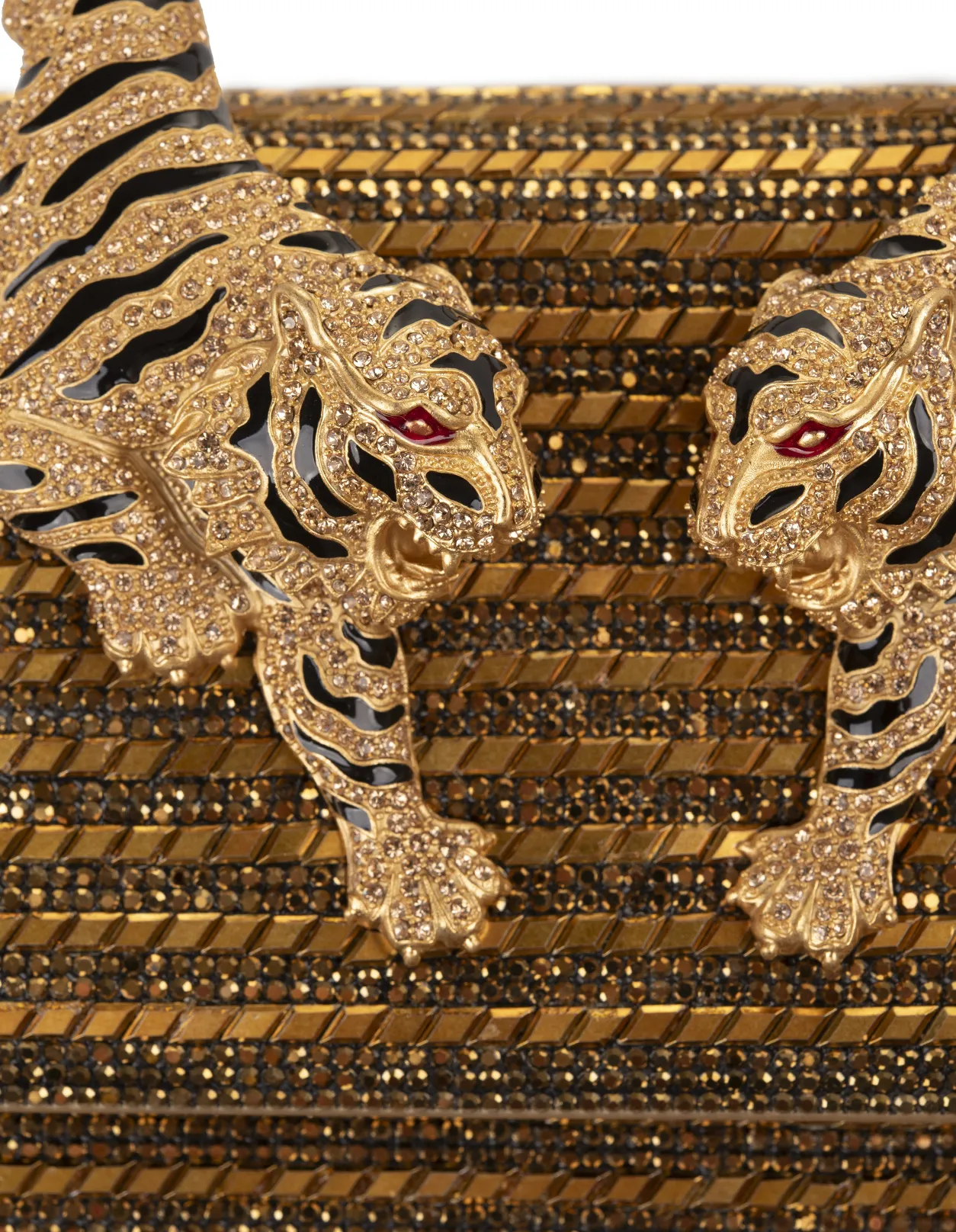 ROBERTO CAVALLI Golden Small Roar Shoulder Bag With Jewelled Tigers