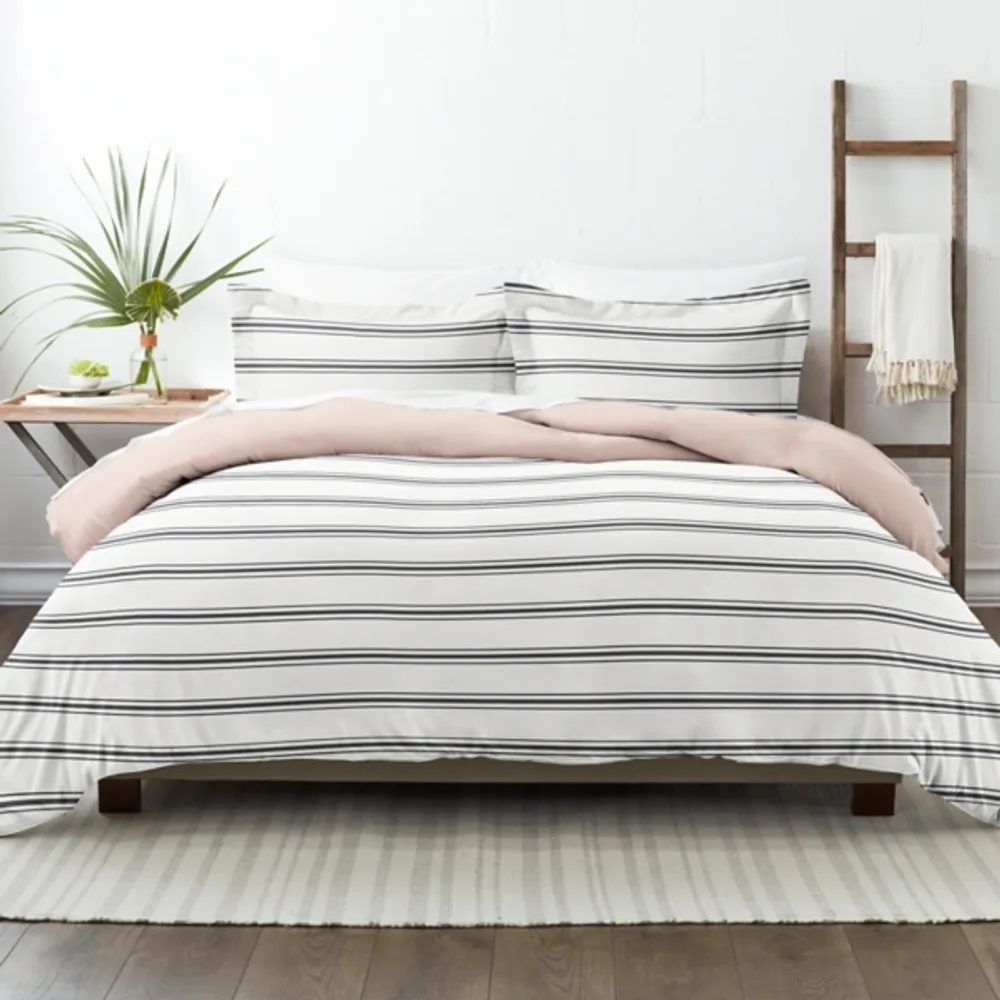 Rose Pink Echo Stripe 2-pc. Twin Duvet Cover Set