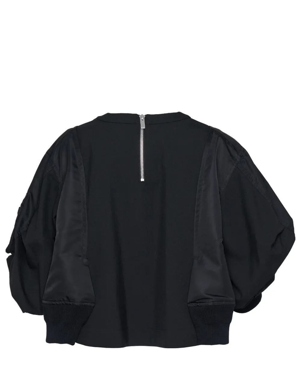 sacai  Women's Suiting x Nylon Twill Pullover Black 