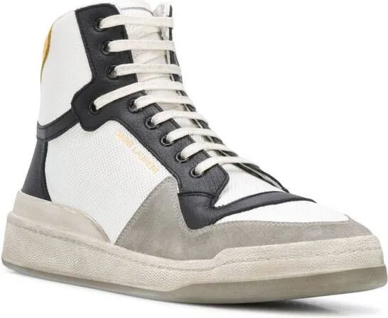 Saint Laurent panelled high-top sneakers White