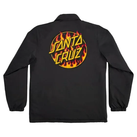 Santa Cruz Thrasher Flame Dot Mens Coach Jacket - Black