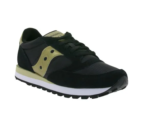 Saucony Jazz Original sneakers da donna, sneakers sportive basse con contenuto in vera pelle S1044-521 nero/oro