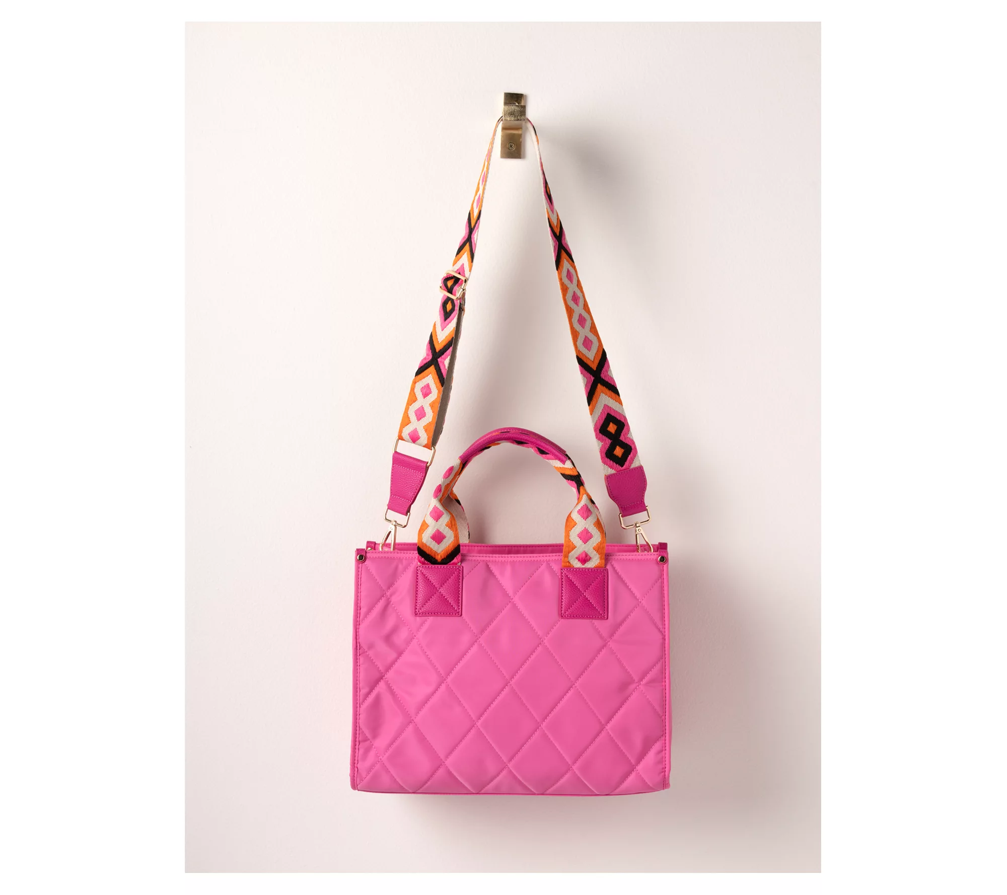 Shiraleah Kendra Quilted Tote with EmbroideredCrossbody Strap