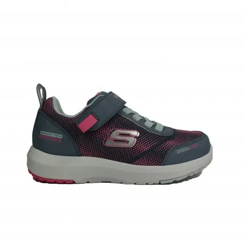 Skechers Dynamic Tread - Journey Time | Charcoal/Pink | Children's Waterproof Trainers