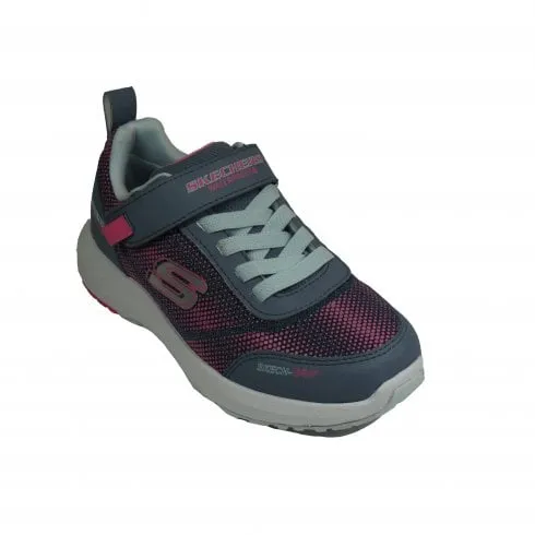 Skechers Dynamic Tread - Journey Time | Charcoal/Pink | Children's Waterproof Trainers