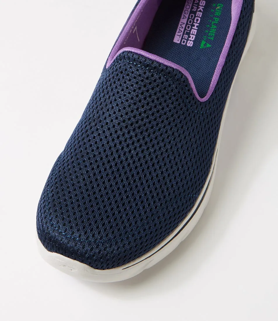 SKECHERS Go Walk 7 Navy Lavender Fabric Sneakers