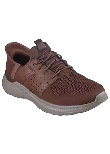 Skechers Mens Dark Brown Hands Free Slip-Ins Relaxed Fit Garner Newick Trainers | Grattan