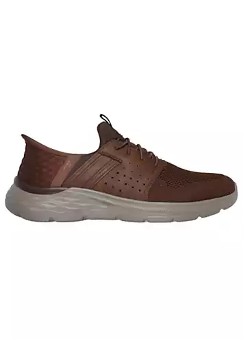 Skechers Mens Dark Brown Hands Free Slip-Ins Relaxed Fit Garner Newick Trainers | Grattan