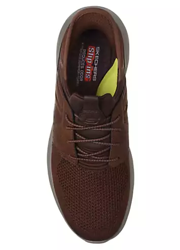 Skechers Mens Dark Brown Hands Free Slip-Ins Relaxed Fit Garner Newick Trainers | Grattan