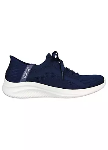 Skechers Navy Knit Slip-ins Ultra Flex 3.0 Brilliant Path Trainers | Grattan