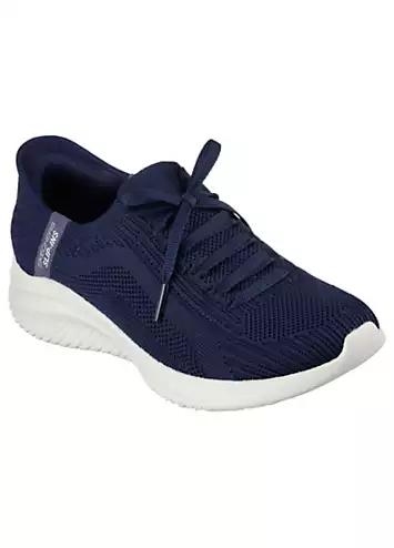 Skechers Navy Knit Slip-ins Ultra Flex 3.0 Brilliant Path Trainers | Grattan