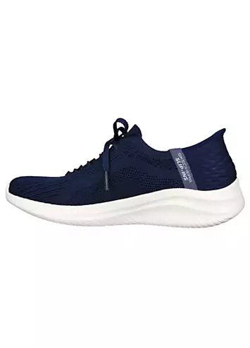 Skechers Navy Knit Slip-ins Ultra Flex 3.0 Brilliant Path Trainers | Grattan