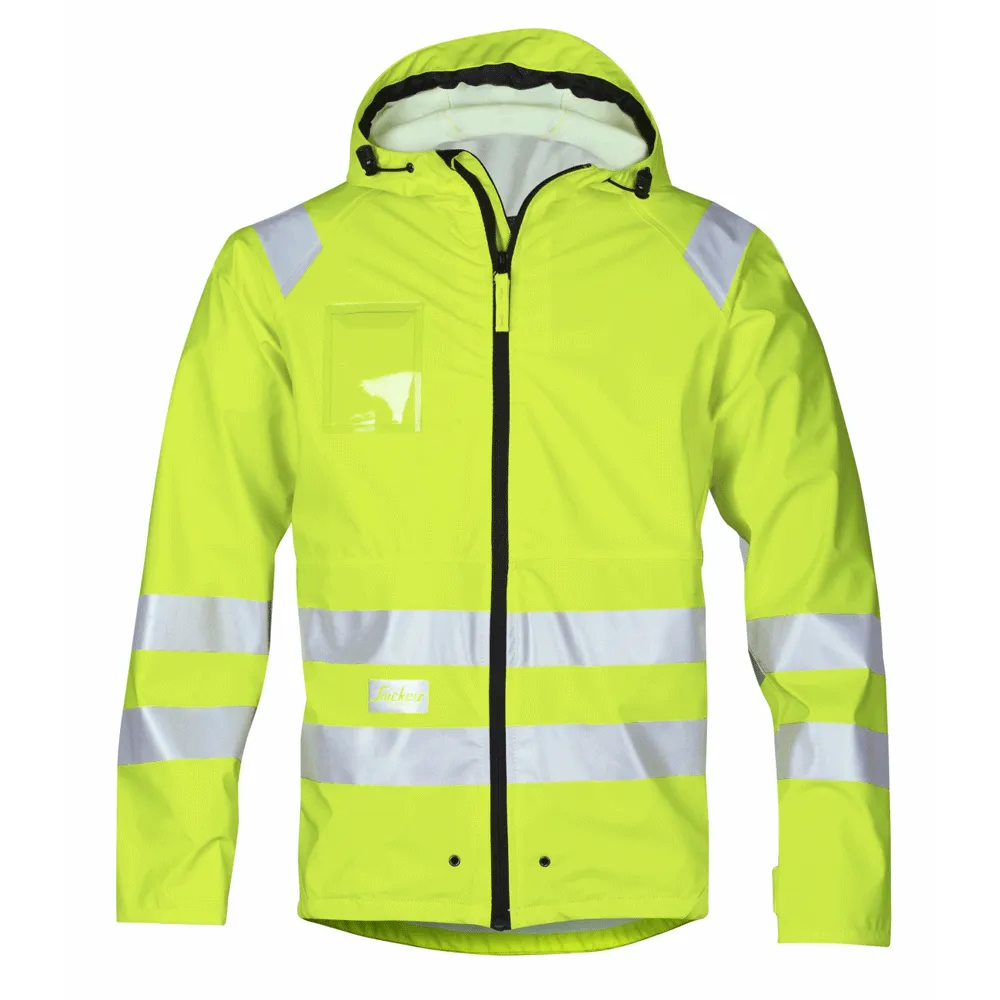 Snickers 8233 Hi-Vis PU Rain Jacket, Class 3 Various Colours