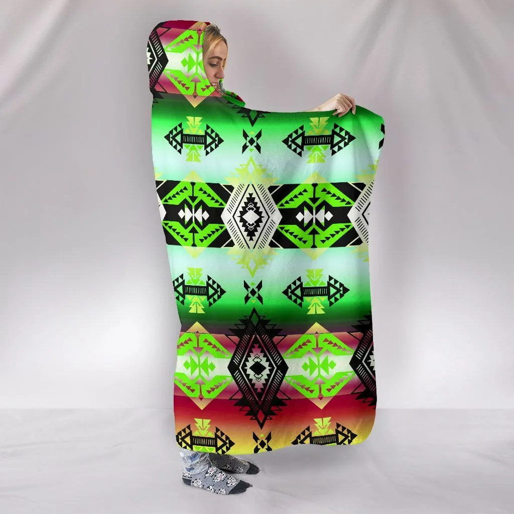 Sovereign Nation Green Hooded Blanket