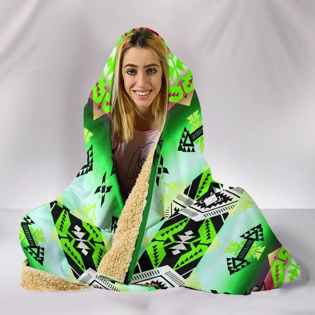 Sovereign Nation Green Hooded Blanket