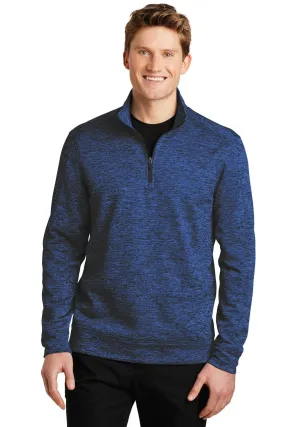 Sport-Tek PosiCharge Electric Heather Fleece 1/4-Zip Pullover ST226 Dark Royal- Black Electric