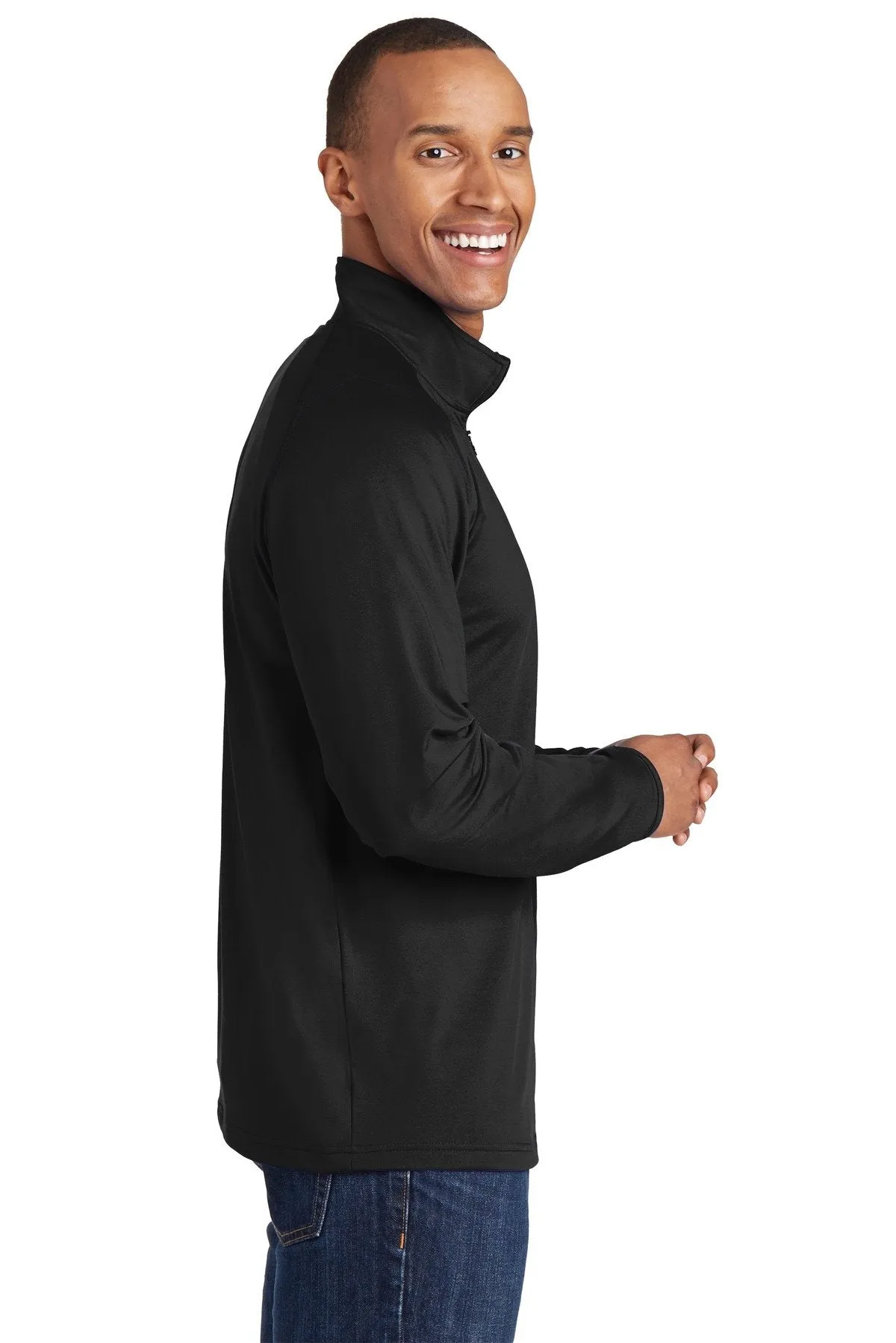 Sport-Tek Sport-Wick Stretch 1/2-Zip Pullover ST850 Black