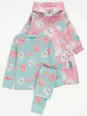 Squishmallows Pyjamas and Snuggle Hoodie 3 Piece Set | Kids | George at ASDA