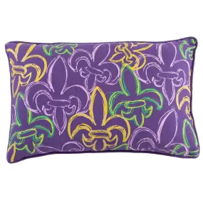 St Charles Fleur de Lis Lumbar Pillow 13x20