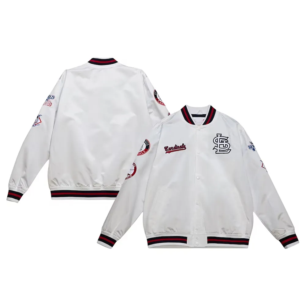 St. Louis Cardinals City Collection White Varsity Satin Jacket